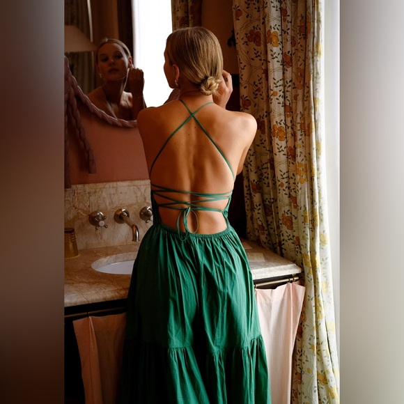 POSSE ALEXIS DRESS - TOPAZ GREEN - XS - NWT - Picture 2 of 5